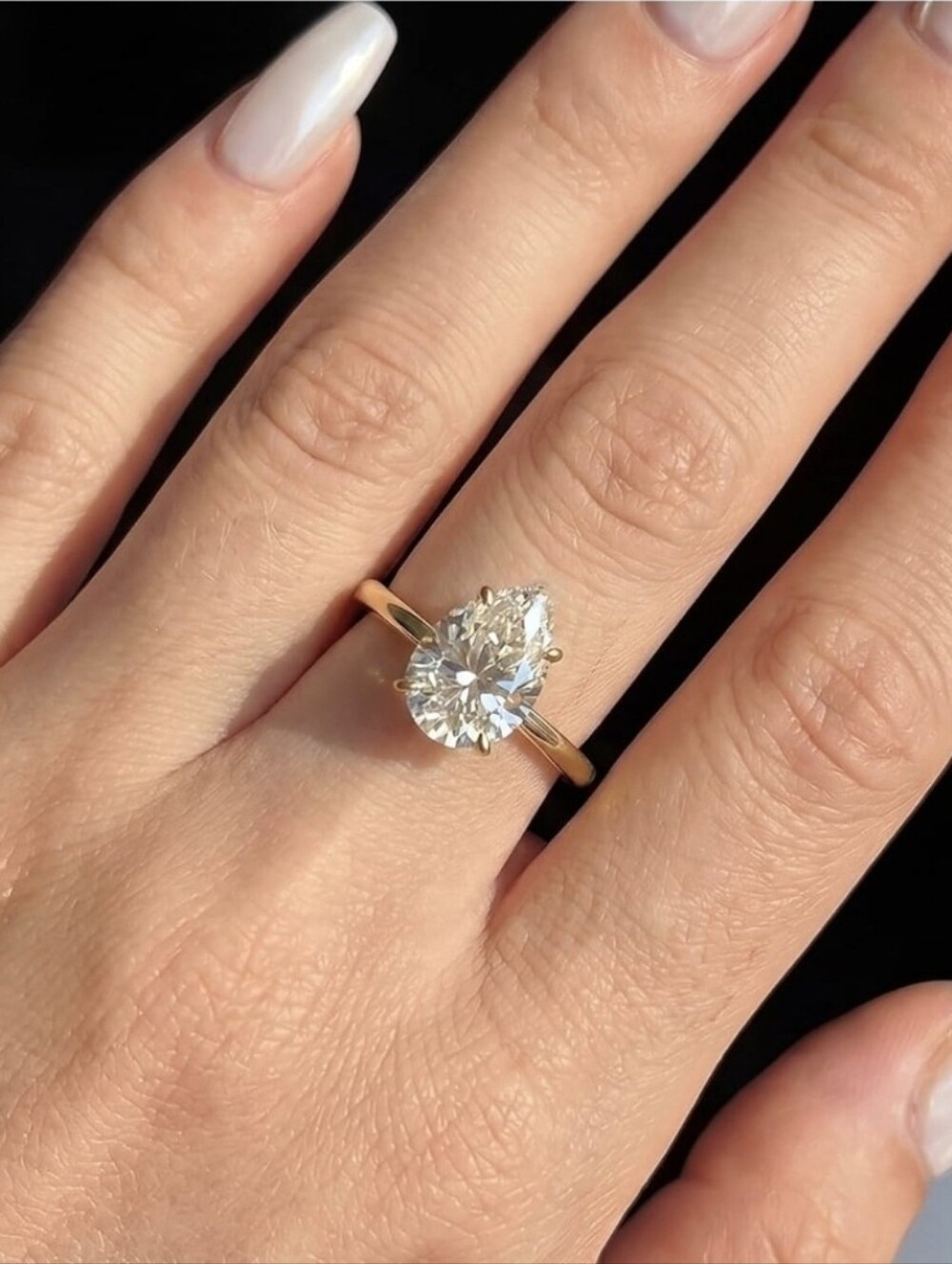 Classic 14K Gold Solitaire Ring with Clear Oval Stone